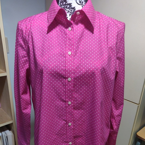 Lauren Ralph Lauren Tops - Lauren by Ralph Lauren Polka Dot Button Down